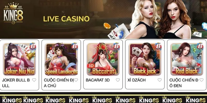 sảnh live casino king88 đặc sắc